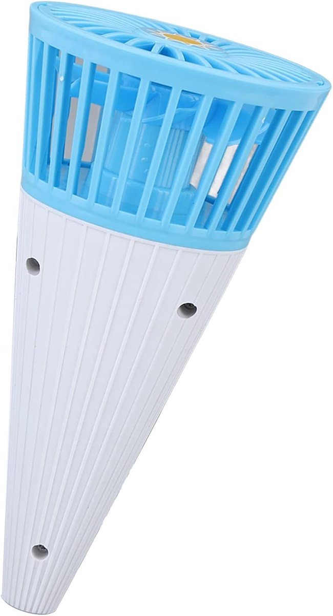 Kegelvormige Ventilator - Draagbare Mini Fan - Persoonlijke Koeling - Nekhangend Ontwerp - 15.5x7.8cm - Blauw