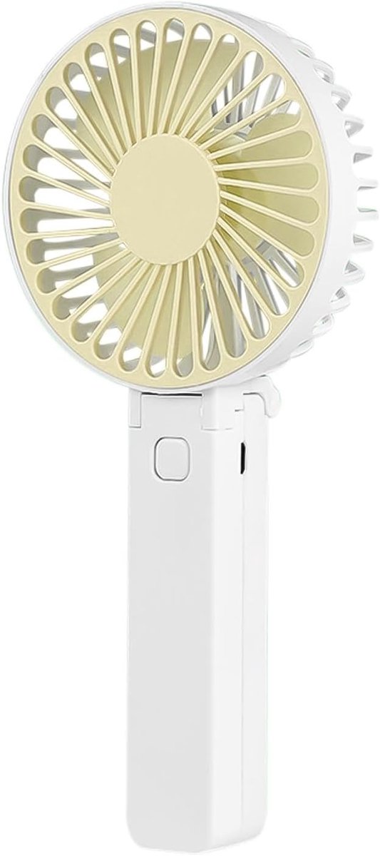 Persoonlijke handventilator - Draagbare ventilator - Reizen en buiten - USB oplaadbaar - 3.5x9.3x3.5 cm - Geel