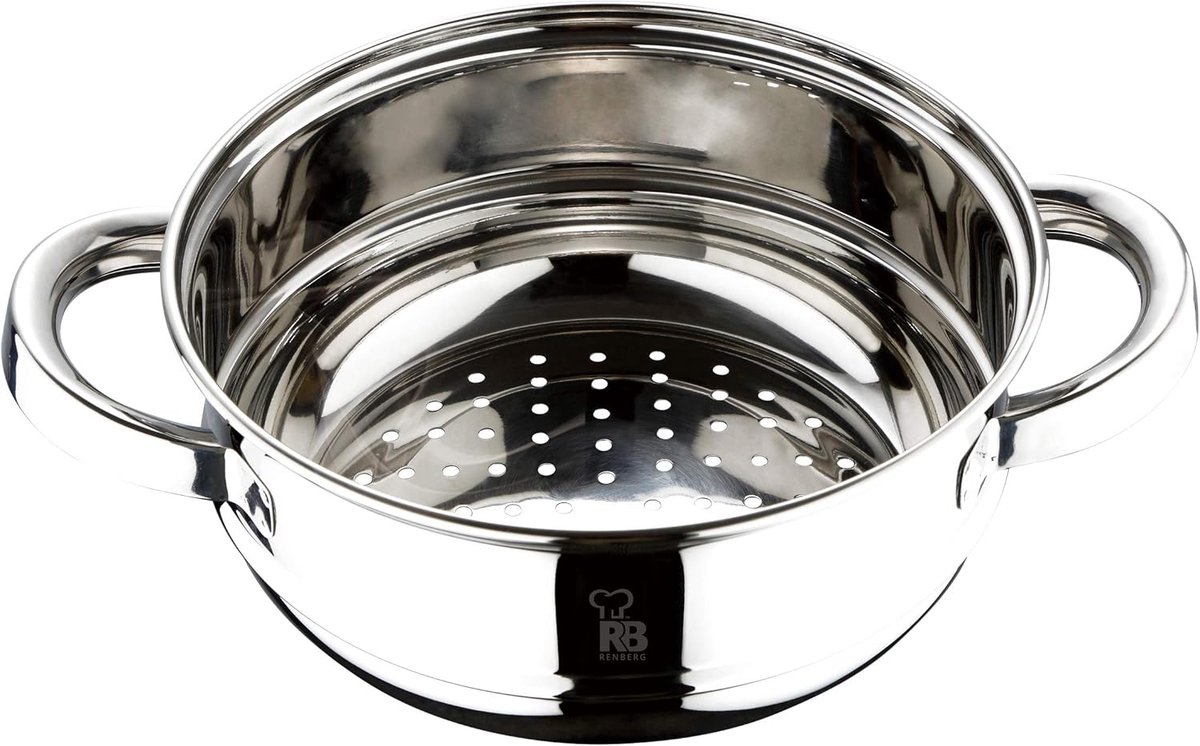 Stoompan - Stoomkoker - Gezond Koken - Roestvrij Staal - 18 cm - Zilver