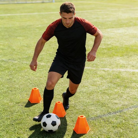 Voetbaltrainingskegels Set - Wendbaarheidsmarkeringen Sport - Sportieve Vaardigheden Verbeteren - Hoge Zichtbaarheid Ontwerp - 10 Stuks - Meerkleurig — afbeelding 2