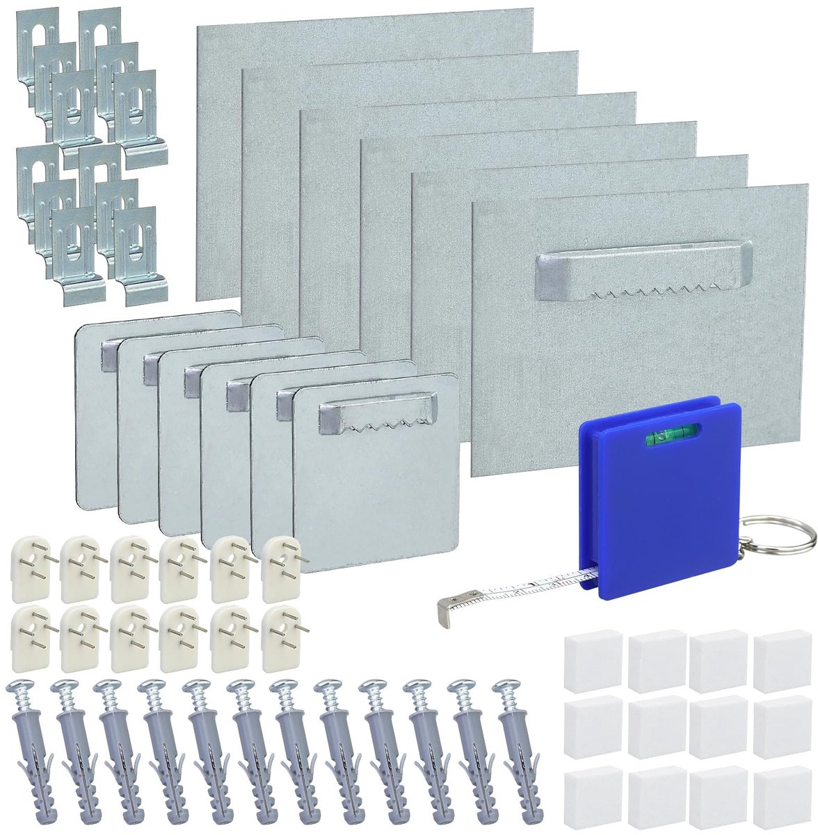 Dailygoods- Ophanghaken Set van 12 - Zelfklevend - Fotohanger - Spiegelhouder - Tot 8 kg - Inclusief accessoires