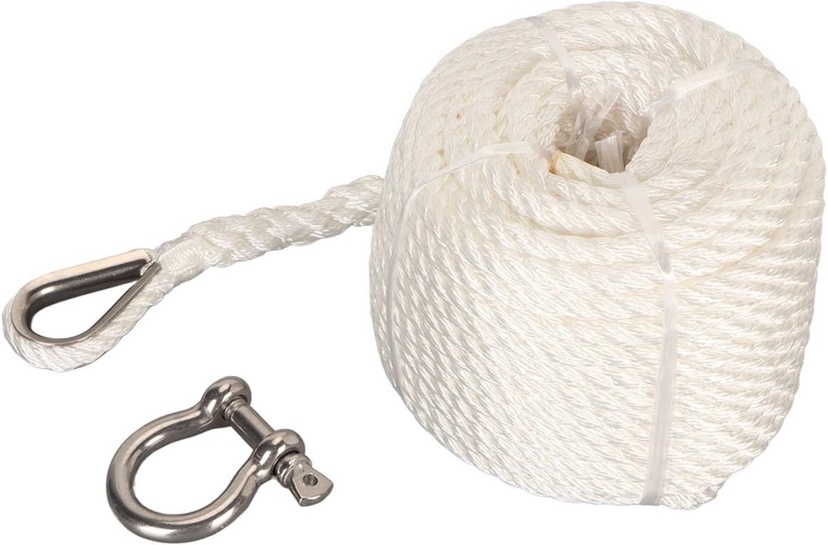Bootdoklijnen - Meertouw - Veilig Afmeren - Dubbel Gevlochten Nylon - 75 FT - Nylon