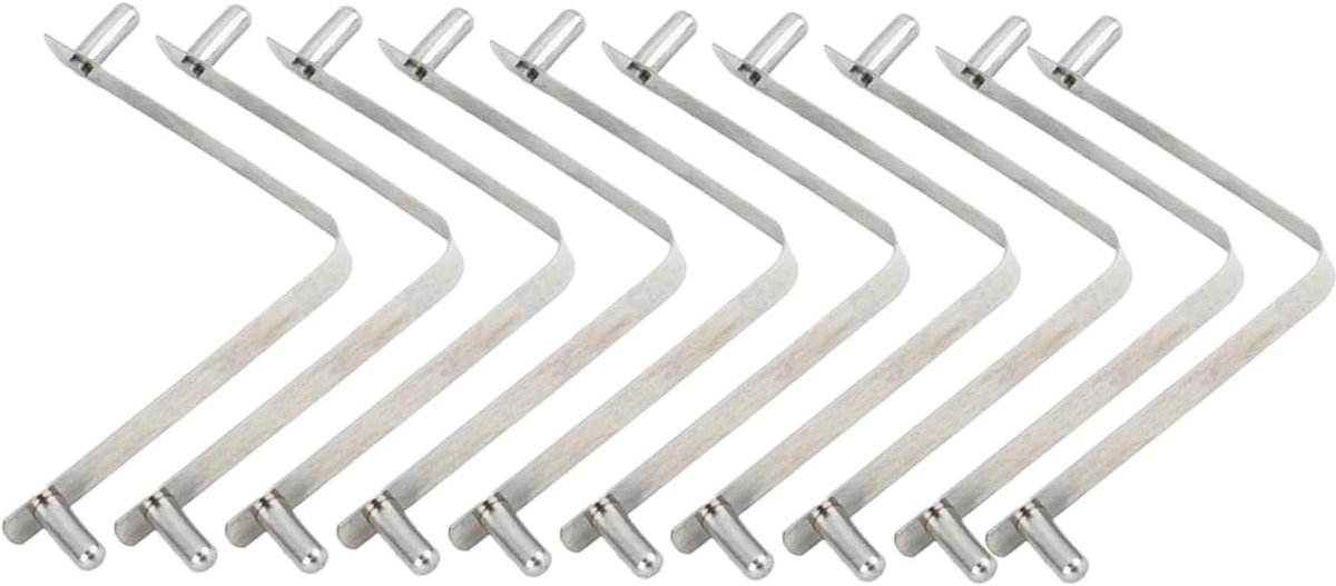 Zwembadborstelclips – Klemmen set – Zwembadonderhoud – Roestvrij staal – 10 stuks – Zilverkleurig