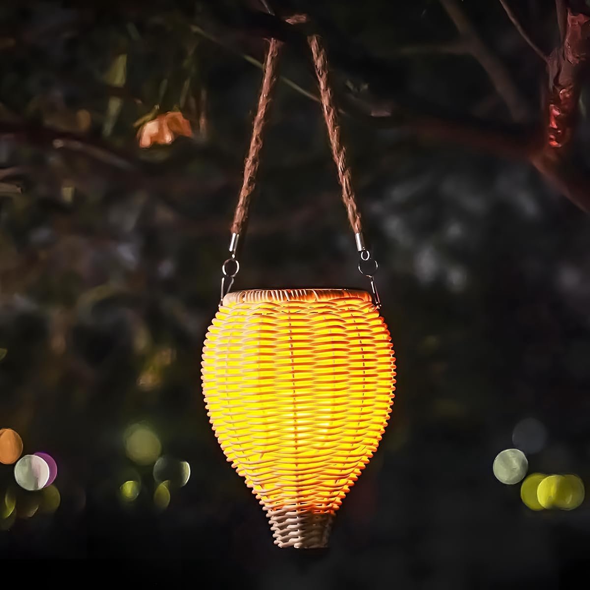 Solar Lantaarn - Hanglamp Buiten - Tuin Decoratie - IP65 Waterdicht - 17x12x12cm - Wit