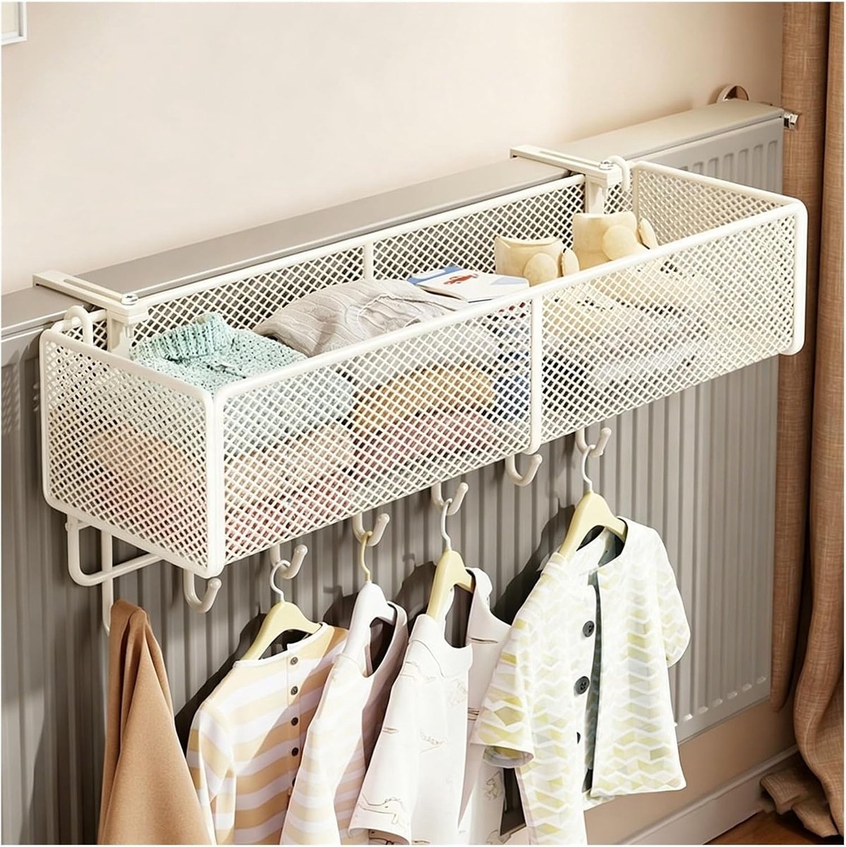 Radiator Plank - Drogrek Ophangen - Kleding Drogen - Eenvoudige Installatie - 45 cm - Wit