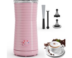 Elektrische Melkopschuimer - Automatische Cappuccinator - Koffie Bereiden - Vier Functies - 240 ml - Roze
