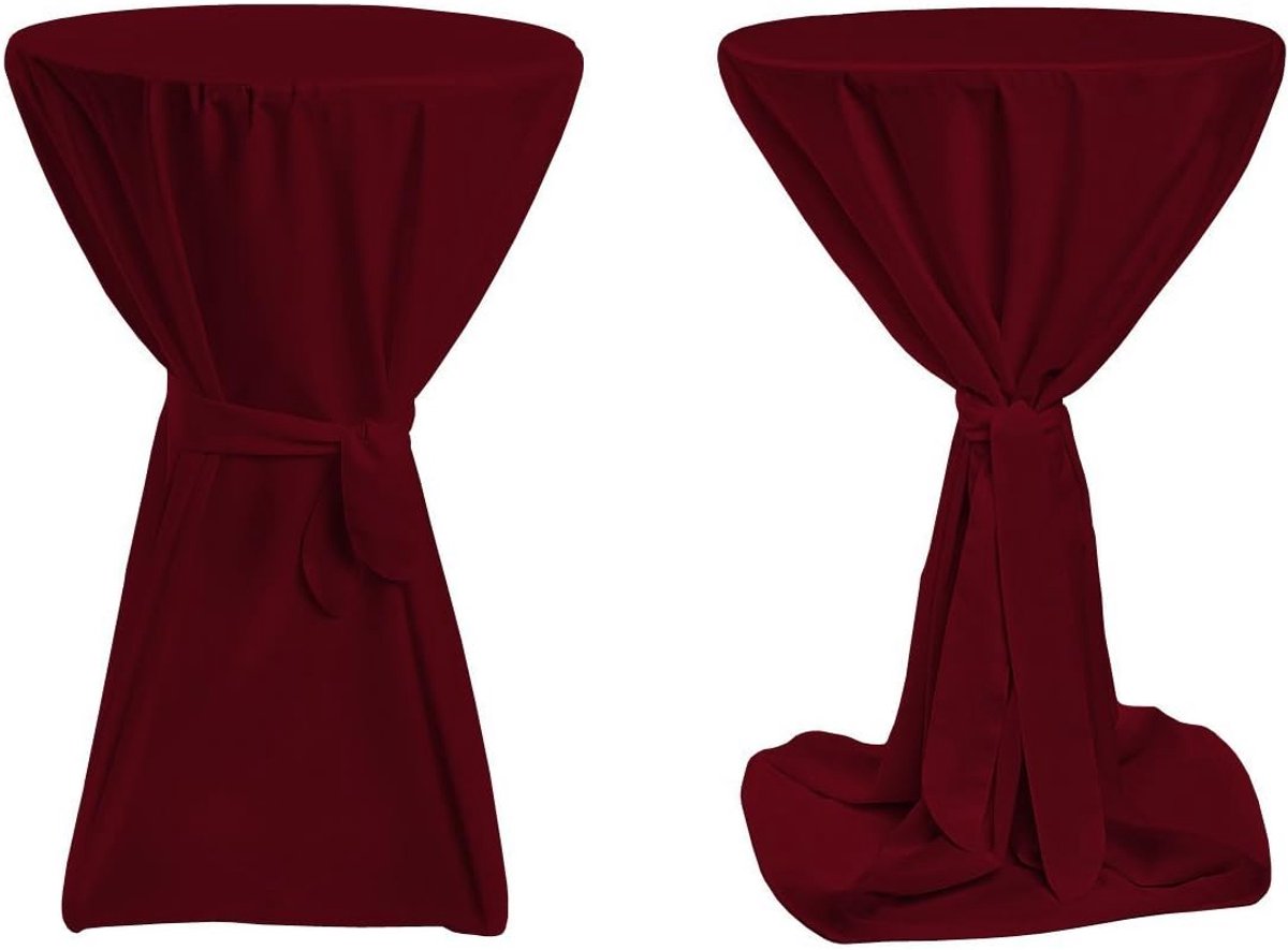 Statafelhoes Premium Bordeaux 60 cm Rond - Elegante Polyester Hoes voor Bistrotafel