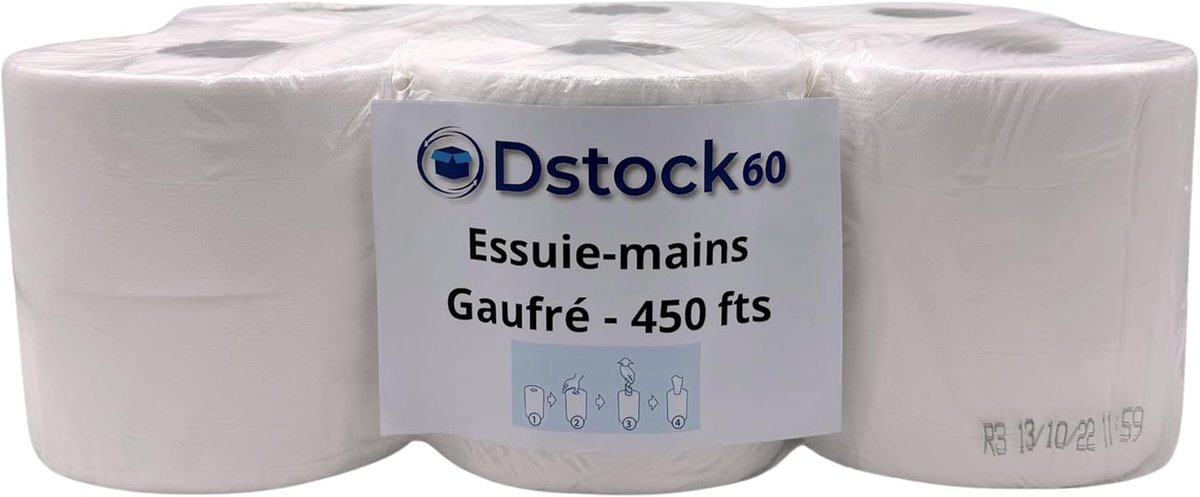 Keukenrol Handdoeken - Papierrol - Hygiënisch Werken - Centrale Afvoer - 450 Vellen - Wit