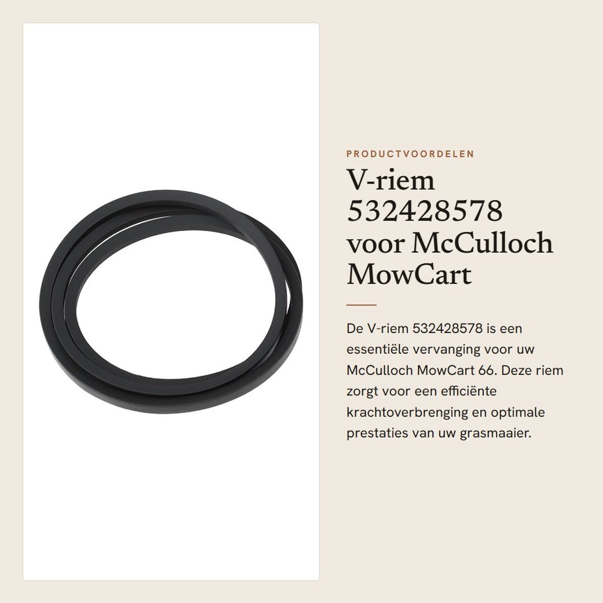 Dailygoods - V-riem 532428578 voor McCulloch MowCart 66