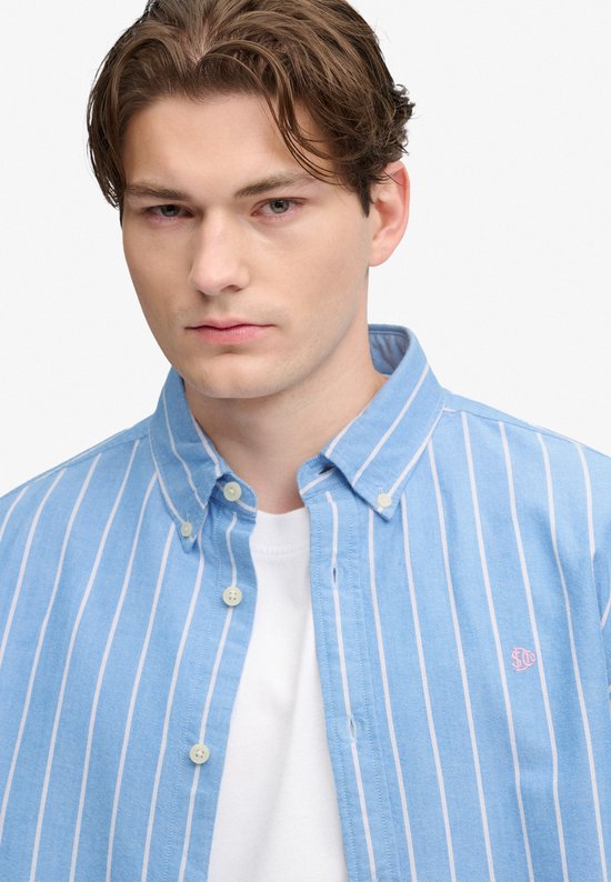 Superdry - Preppy Oxford Overhemd Relaxed Pasvorm - Heren - Lange mouwen shirts