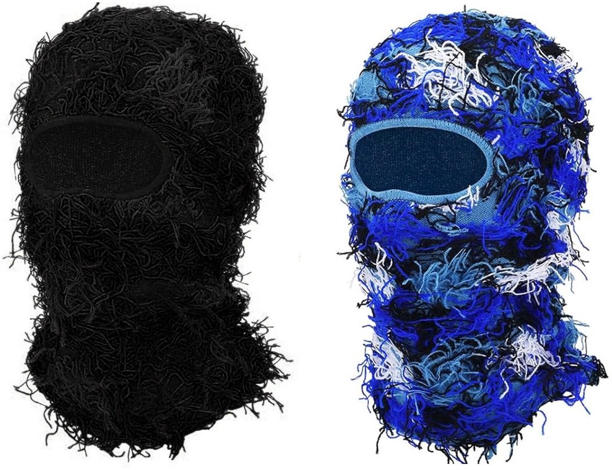 Dailygoods - Distressed Bivakmuts - Gebreid Skimasker, 2 Stuks