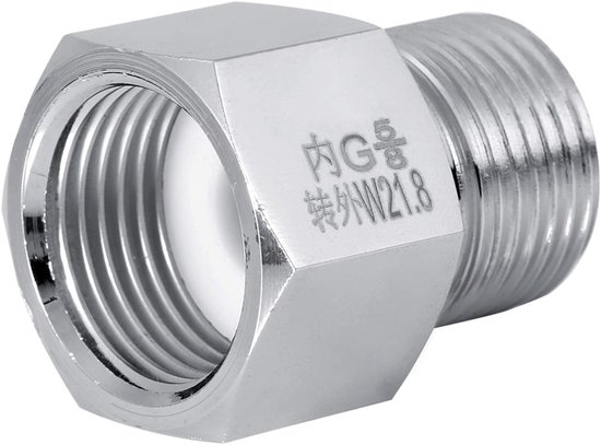 CO2 Regulator Adapter - Cilinder Connector - Aquarium CO2 Installatie - Verchroomd Koper - G5/8 naar W21.8 - Zilver