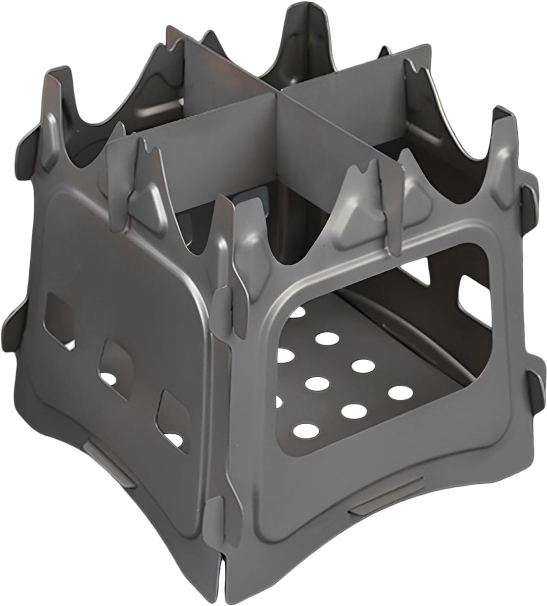 Draagbare Houtkachel - Opvouwbare Brander - Buiten Koken - Titanium Legering - Compact Ontwerp - Grijs