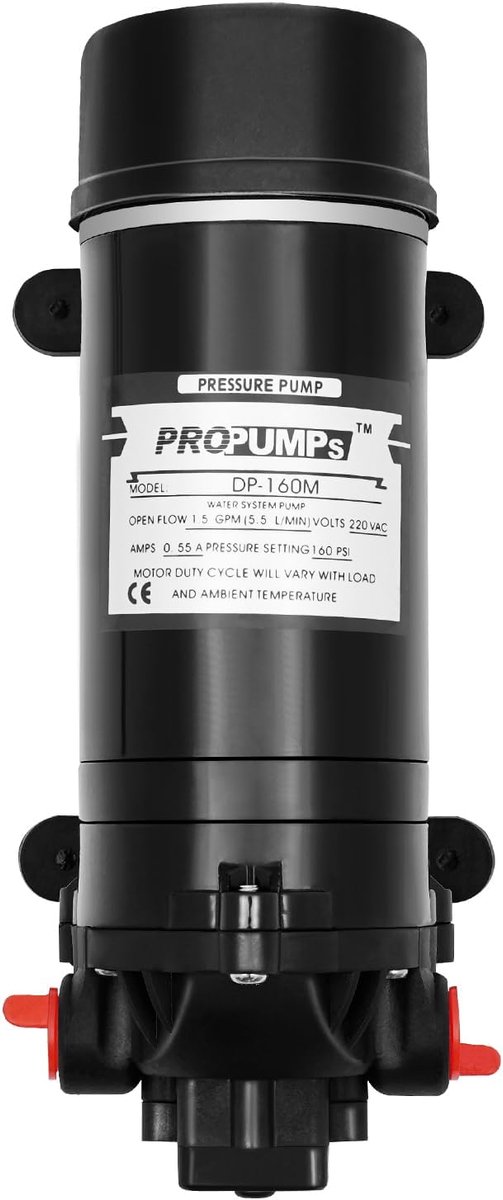 Waterpomp - Drukpomp Membraanpomp - Water Verplaatsen - Automatische Schakelaar - 55 L/min - Zwart