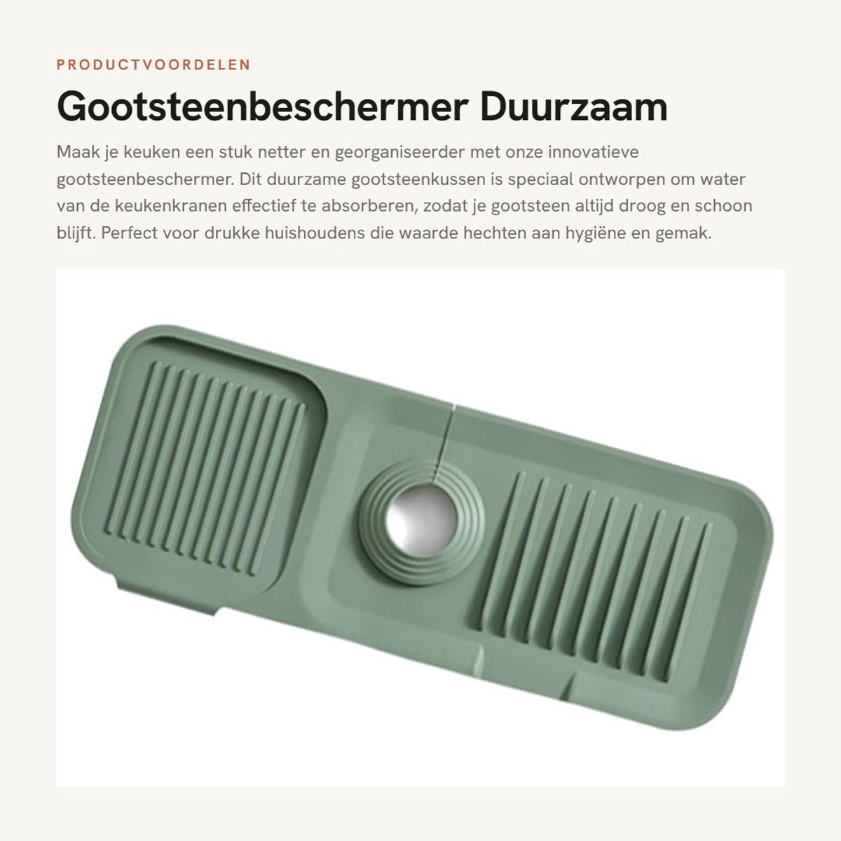 Dailygoods- Gootsteenbeschermer Duurzaam - Gootsteenmat - Siliconen - Eenvoudig te Reinigen - Waterabsorberend - Houdt Gootsteen Droog