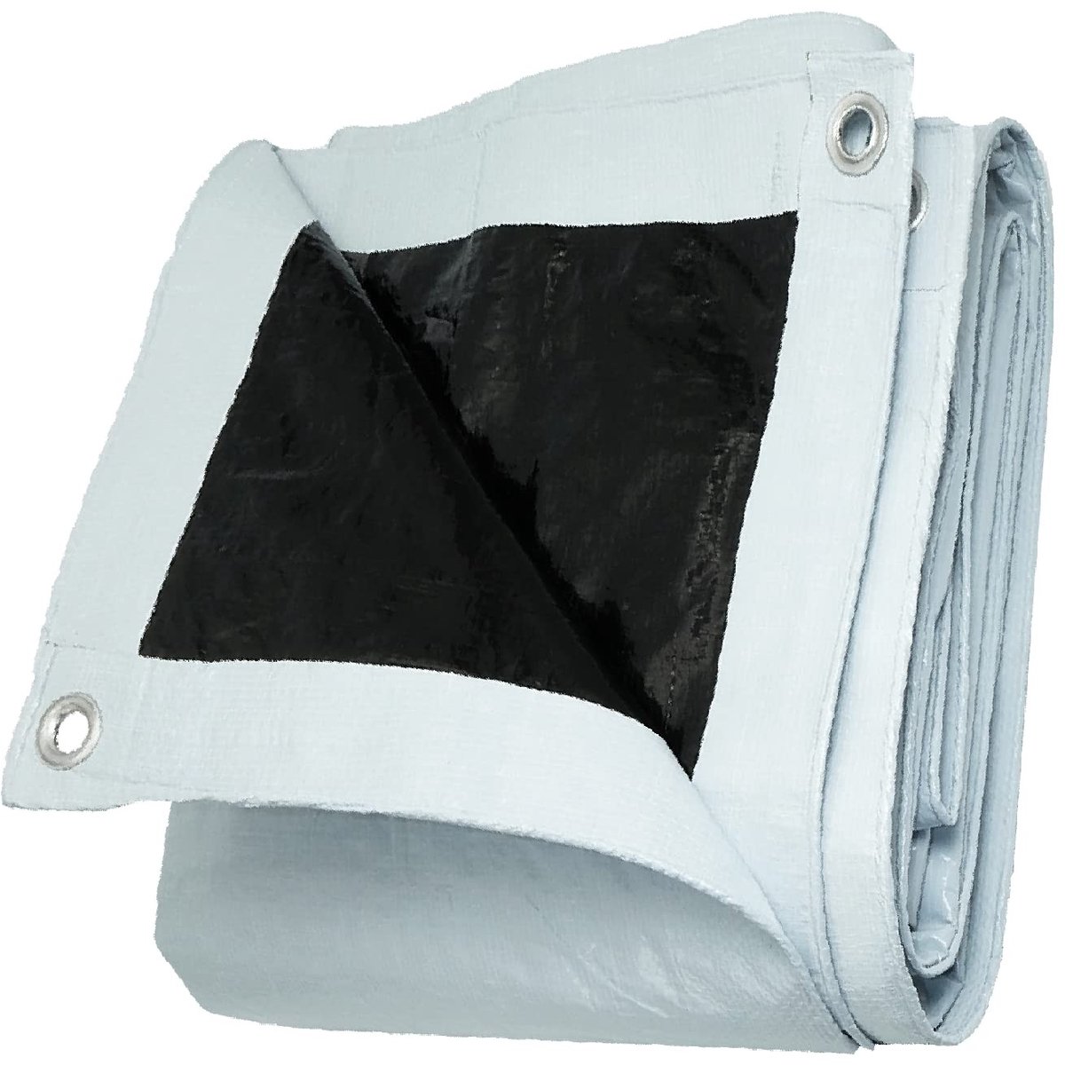 Dailygoods - 10ft x 14 ft Heavy Duty waterdicht zeildoek wit/zwart omkeerbaar tarp, duurzame 14 mil tarp cover met doorvoeringen, UV-bestendige versterkte bodemplaat voor tuinterras gazonkas of boot