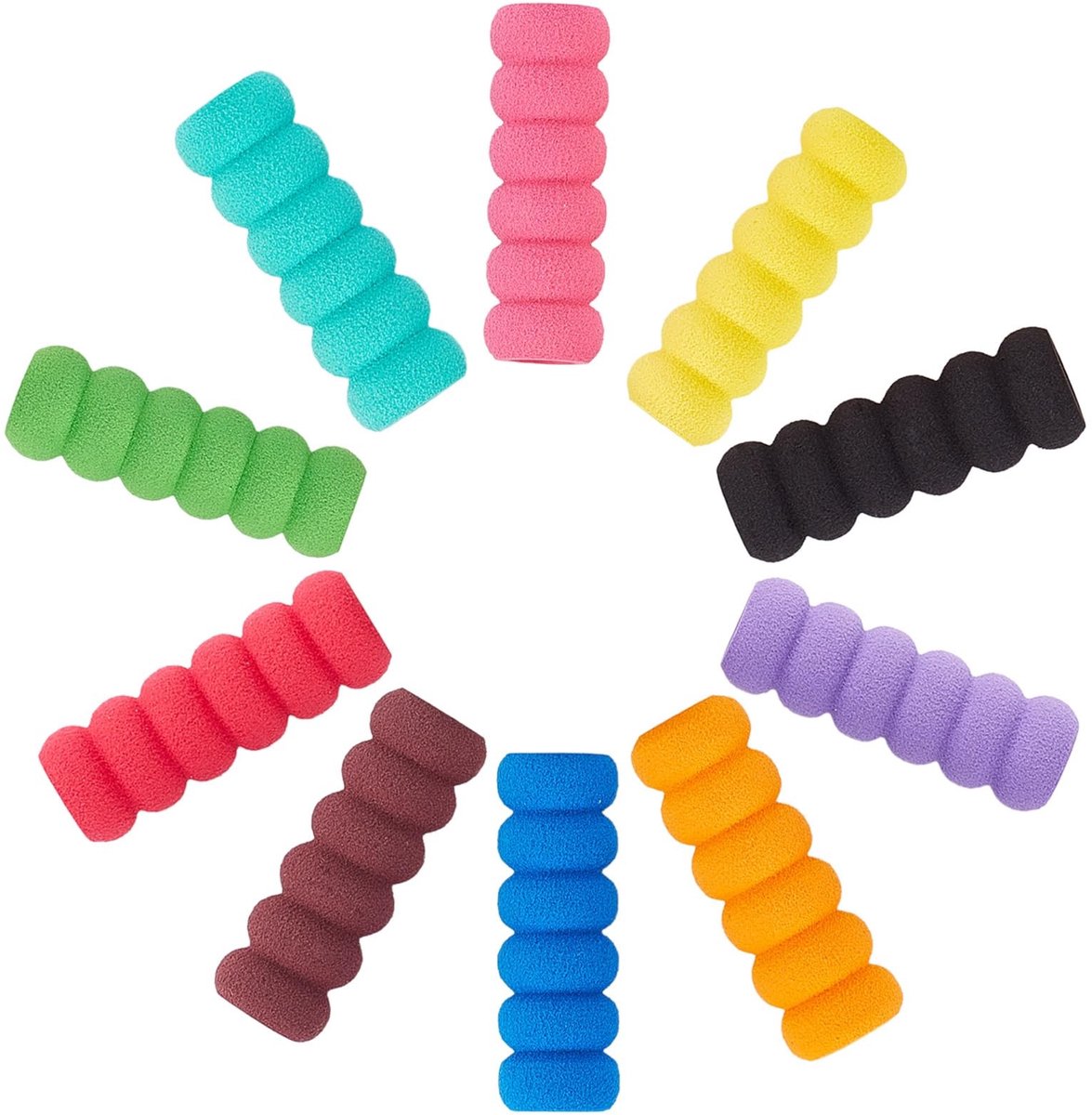 Dailygoods - Potloodhouder - Schuim Grijphulpen - Comfortabel Schrijven - Gemengde Kleuren - Hulp bij Vingervermoeidheid - Geschikt voor Kinderen en V...