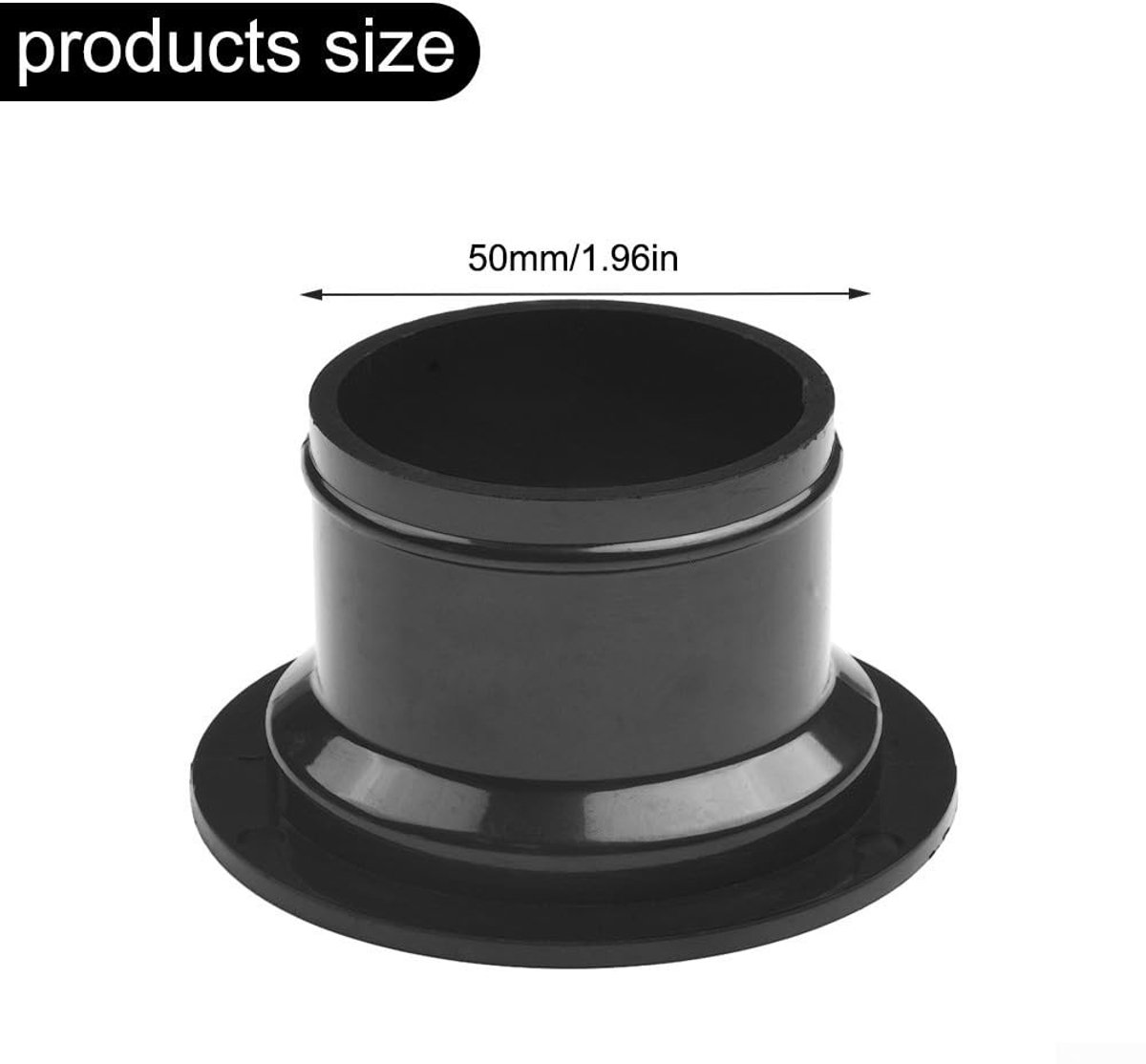 Dailygoods- Kanaalaansluitflens 50 mm - Rechte Buisflens - Ventilatiekanaal - Afzuigkap - Wandmontage - Hoogwaardig ABS