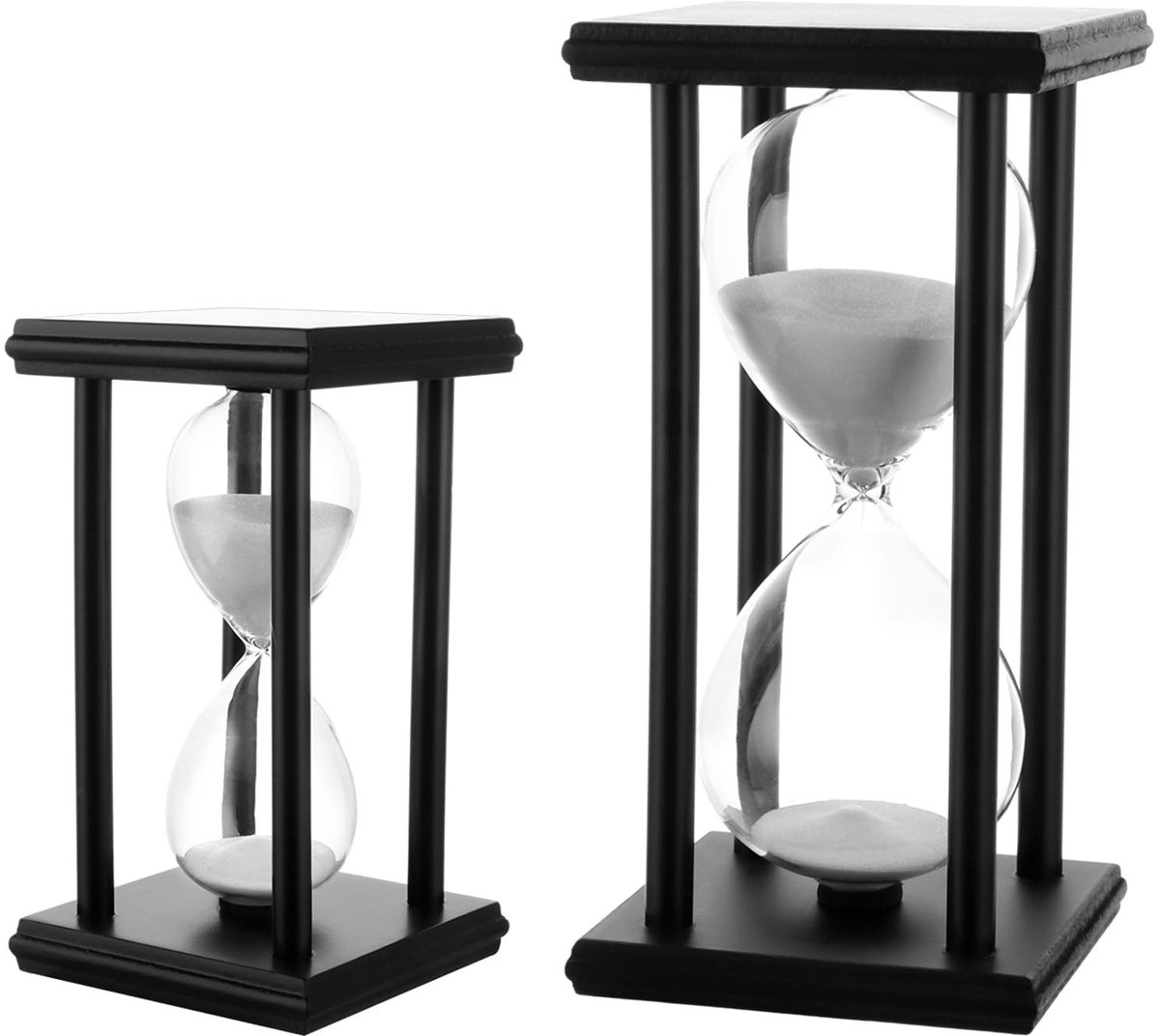 Dailygoods - MIVIDE Zandloperset, grote zandloper-timer, houten frame, cadeaus voor kinderen, keuken