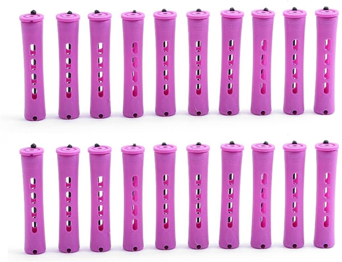 Dailygoods- Krulspelden 20 Stuks - Permanente Krulspelden - Koude Golf - Elastische Band - Hoogwaardig Plastic - 1,9 x 8,3 cm - Haarrollers
