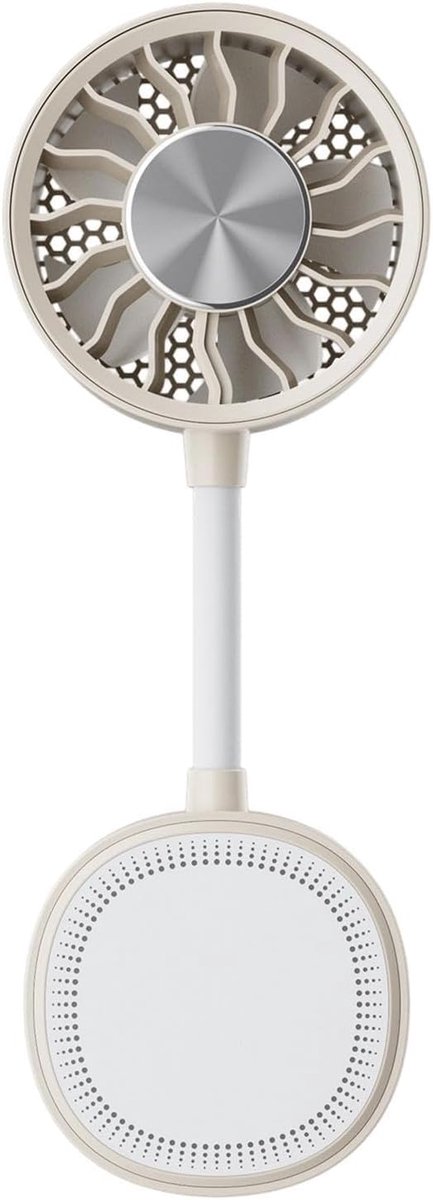 Mini draagbare ventilator - Persoonlijke koeler - Overal koel blijven - 360° verstelbaar - 20.9 cm hoog - Beige