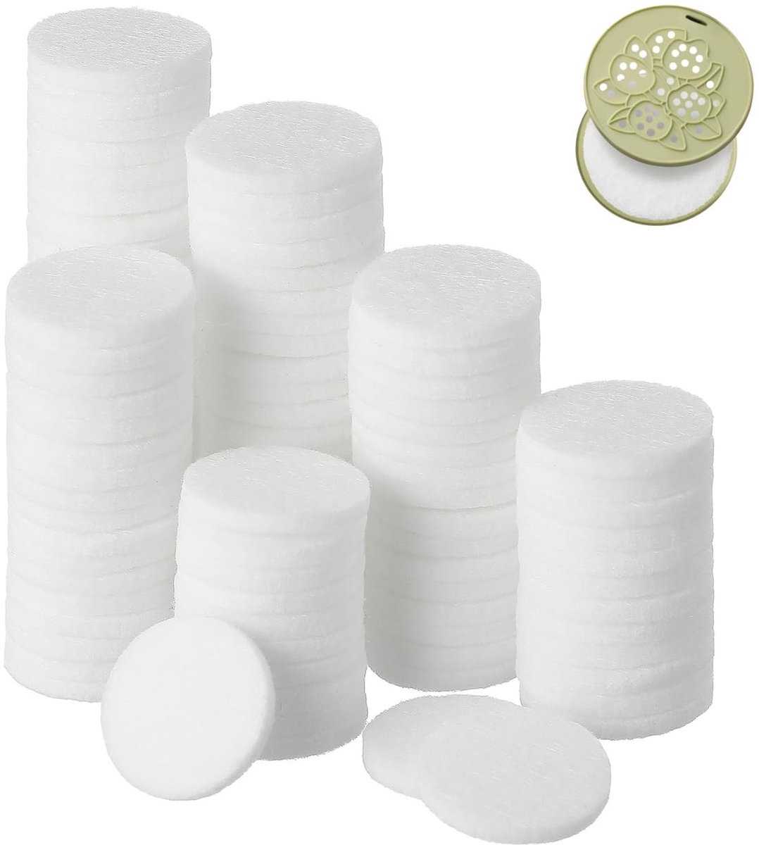 Dailygoods- Diffuser Pads 100 Stuks - Katoenen Reservepads - Aromatherapie Accessoires - Geurverspreiding - Hoogwaardige Materialen - Ideaal voor Diffusers - Navulpads