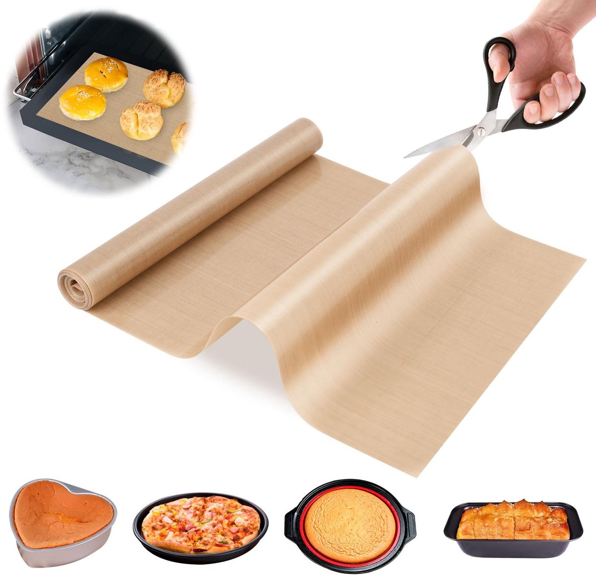 Dailygoods - Herbruikbaar Bakpapier 30 cm x 2,5 m - Siliconenmat voor Oven en Magnetron