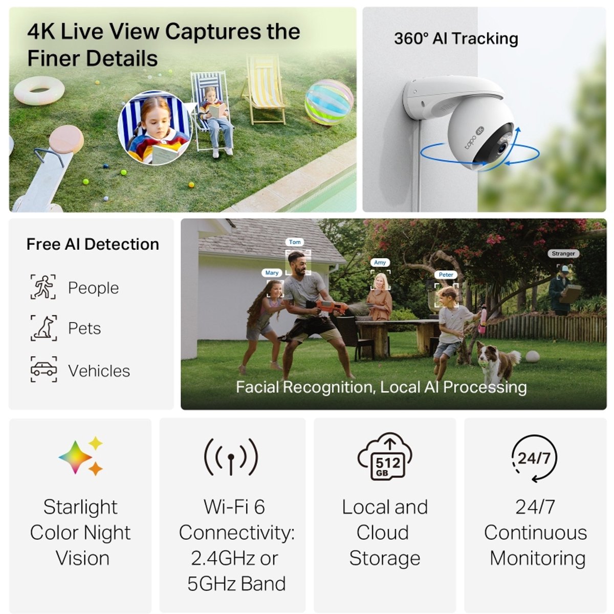 Tapo C560WS Beveiligingscamera 4K IP66 - afbeelding 3