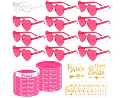Dailygoods- Bril Hartvorm - 36 Stuks - Accessoires - Vrijgezellenfeest - Teambruid - EVJF-decoratie - Toekomstige Bruid - Feestbril