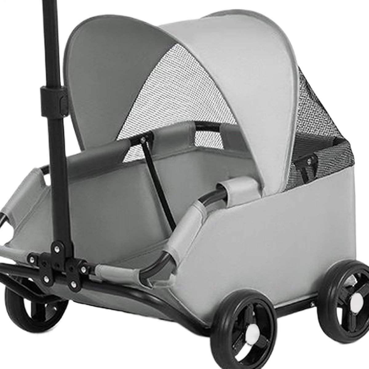 Huisdier Kinderwagen - Hondenbuggy - Comfortabel Reizen - Opvouwbaar Lichtgewicht - Tot 7 kg - Grijs