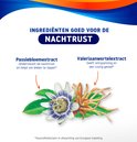Ingrediënten goed voor de nachtrust: passiebloemextract en valeriaanwortelextract met illustraties.