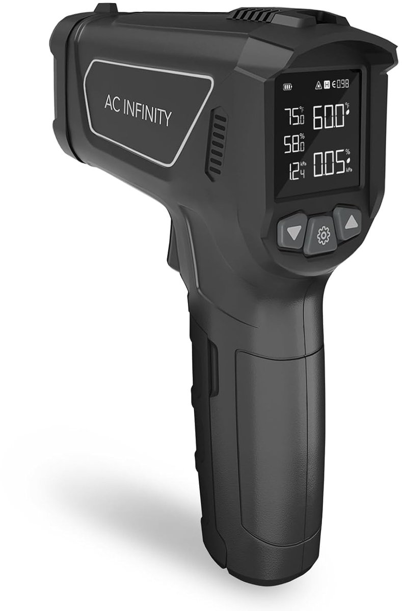Thijox - VPD Thermometer en Omgevingsmonitor voor Planten - Nauwkeurige Infraroodmeting van Blad- en Lucht VPD, Temperatuur en Vochtigheid - Handzaam