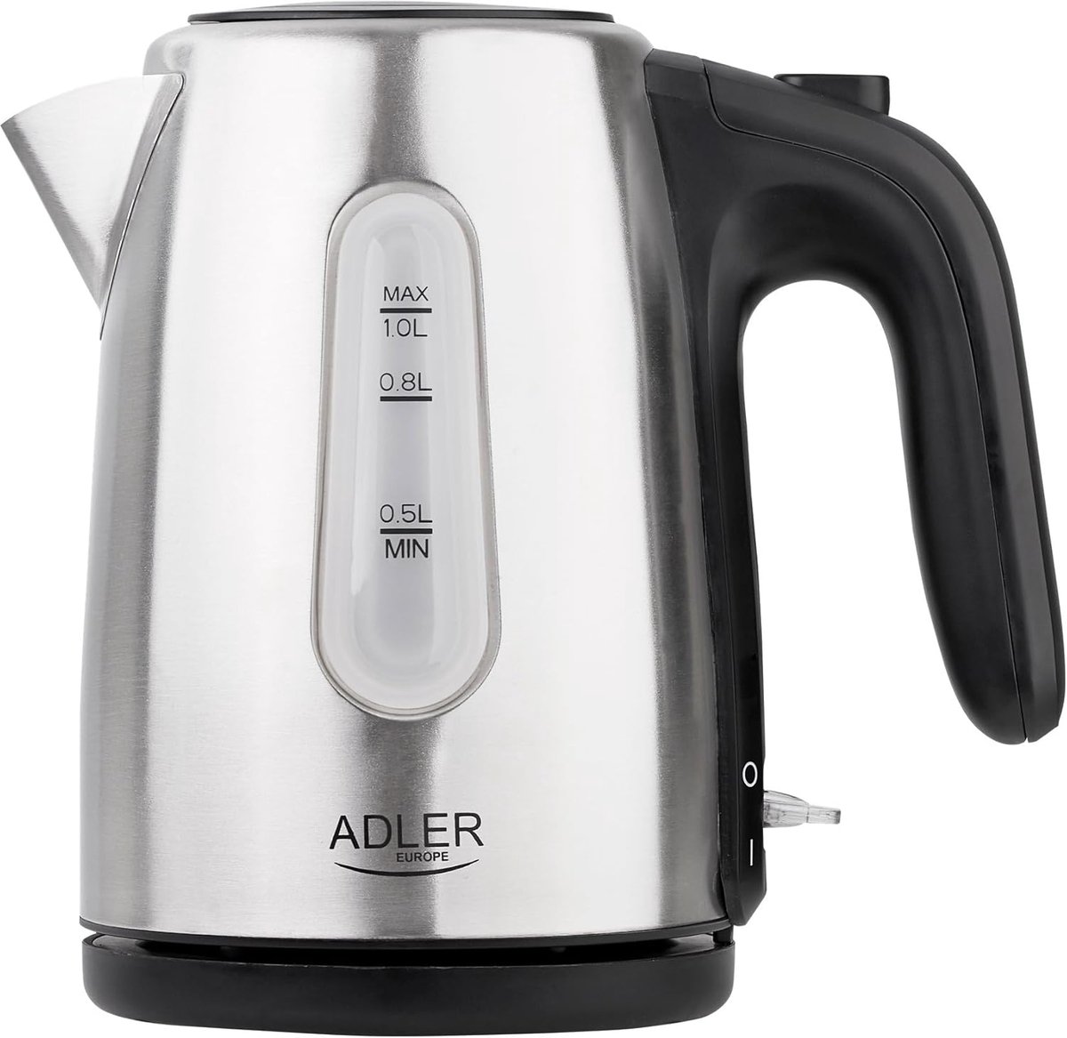 SnelShoppen - Waterkoker 1L 1200W Zwart Roestvrijstaal Hazelnoten - Compact, Stijlvol & Ideaal voor Keuken, Feest, Camping en Thuisgebruik