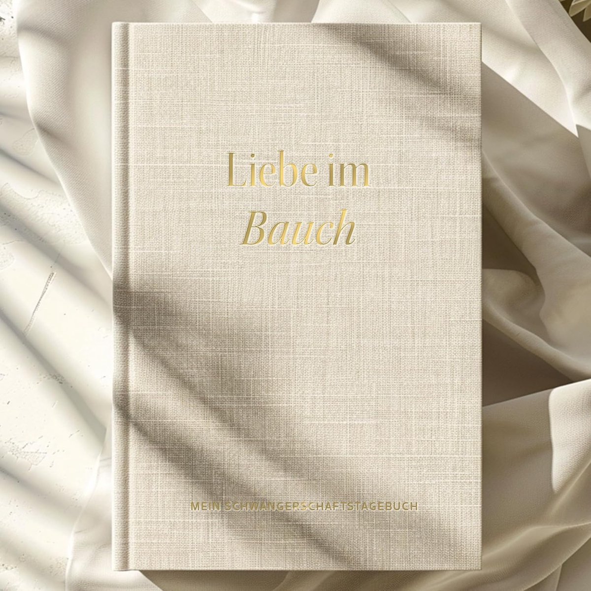 Thijox - MeinBaby123 Zwangerschapsdagboek van Linnen - Uniek en Persoonlijk Zwangerschapsnotitieboek - Luxe Kwaliteit - Perfect Cadeau voor Aanstaande
