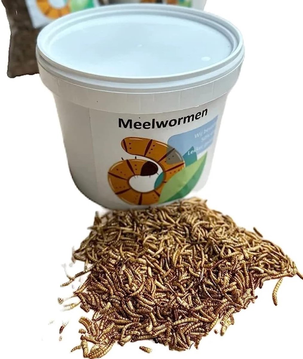 Thijox - Gedroogde Meelwormen 10L Emmer - Voedzaam Dierensnack voor Vogels, Reptielen en Vissen - Ideaal voor Tuin, Camping en Huisdieren
