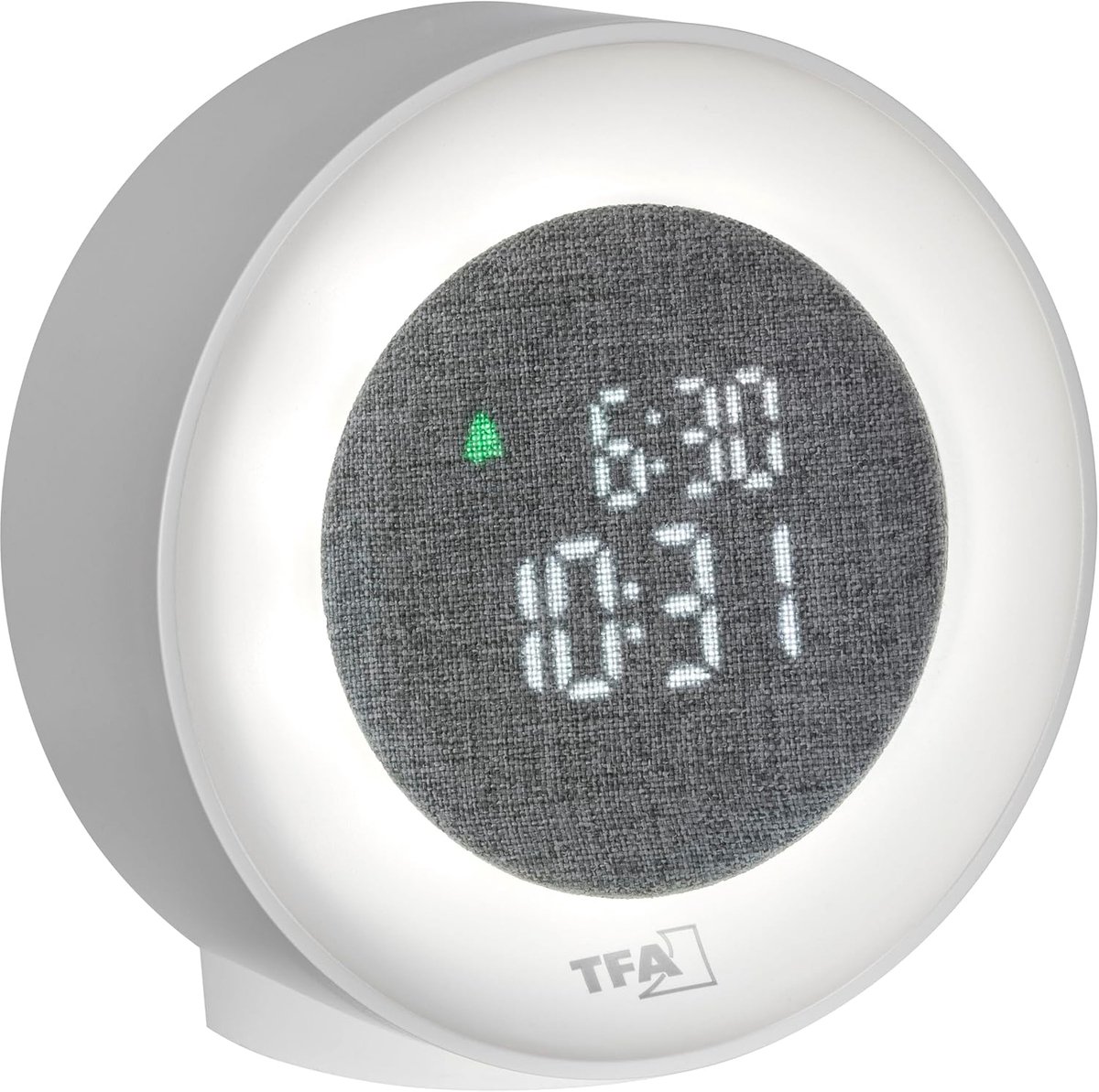 SnelShoppen - LED Digitale Licht Alarm Klok met Snooze Functie en Dimbare Nachtlamp - Wit, Stof, 60.2047 voor Thuis, Camping en Kinderen
