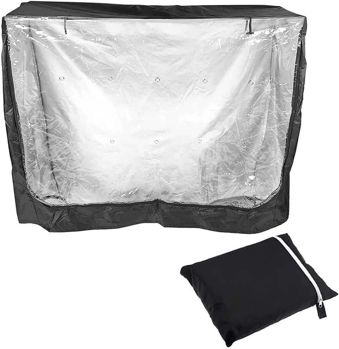 Universele Konijnenhok Cover 48 inch - Dubbel Decker Bescherming voor Konijnen en Cavia's - Stof-, Wind- en Waterdicht in Zwart