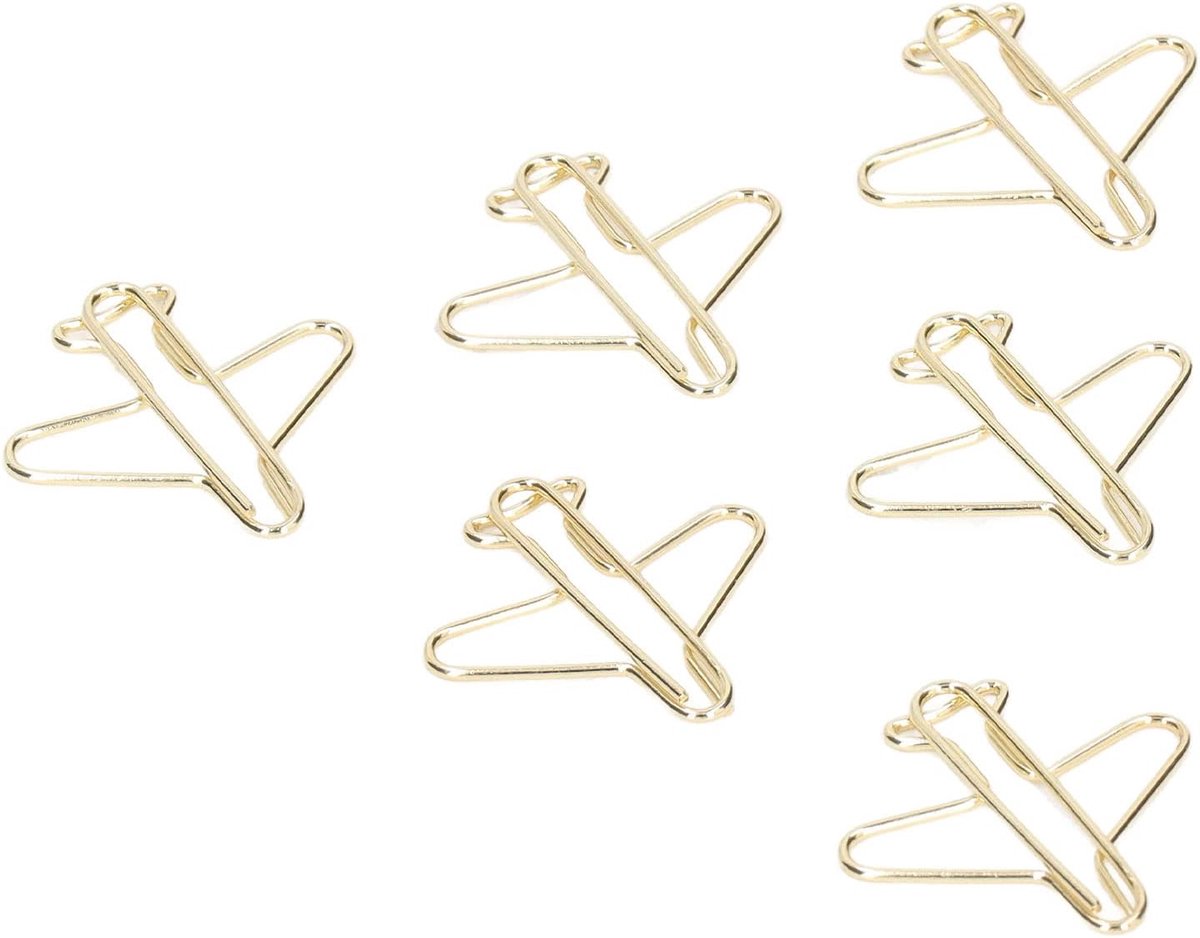 Thijox - 100 stuks papieren vliegtuigvorm paperclips, schattige en grappige metalen clips voor het organiseren van documenten, lichtgewicht en duurzaa