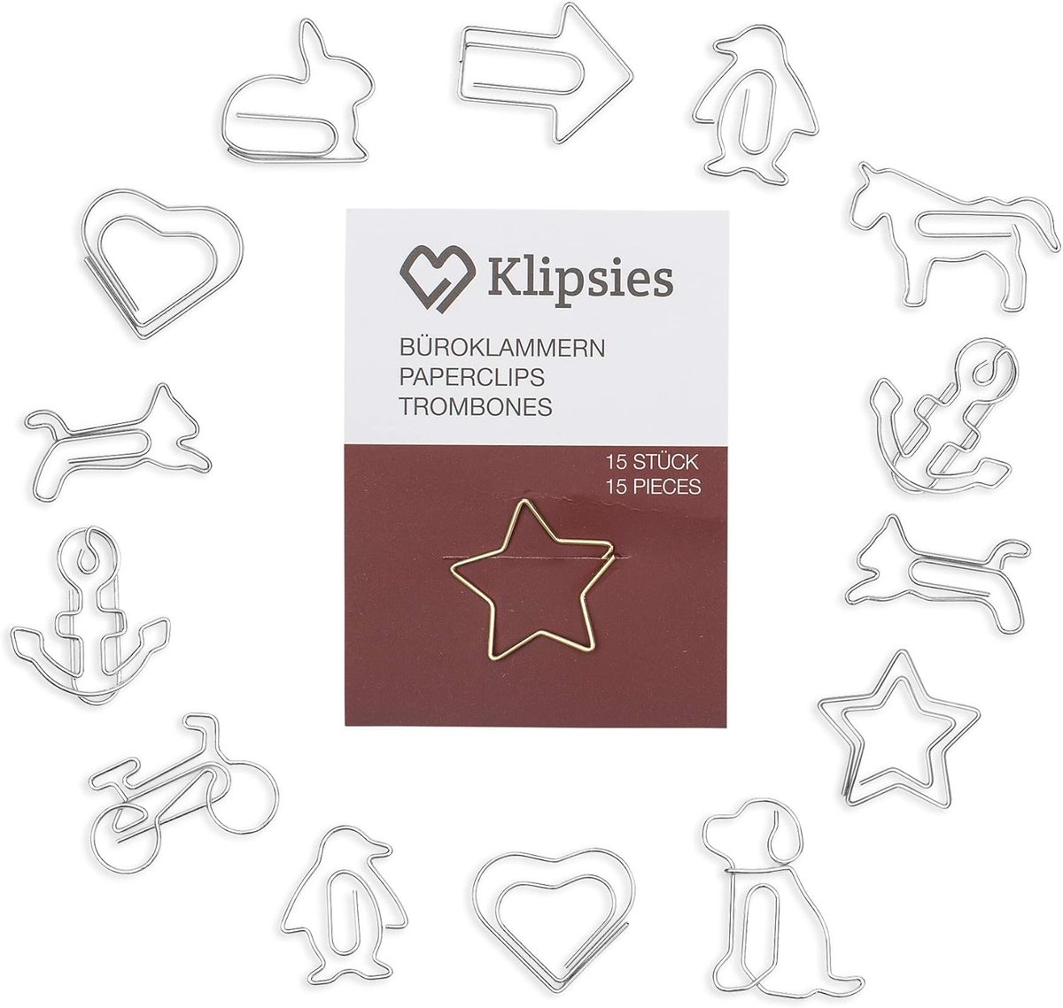 Thijox - Decoratieve Paperclips Mix (Design naar keuze) 15 stuks zilver - Unieke Motieven voor Notitieboeken, Brieven en Ansichten - Perfecte Cadeaus