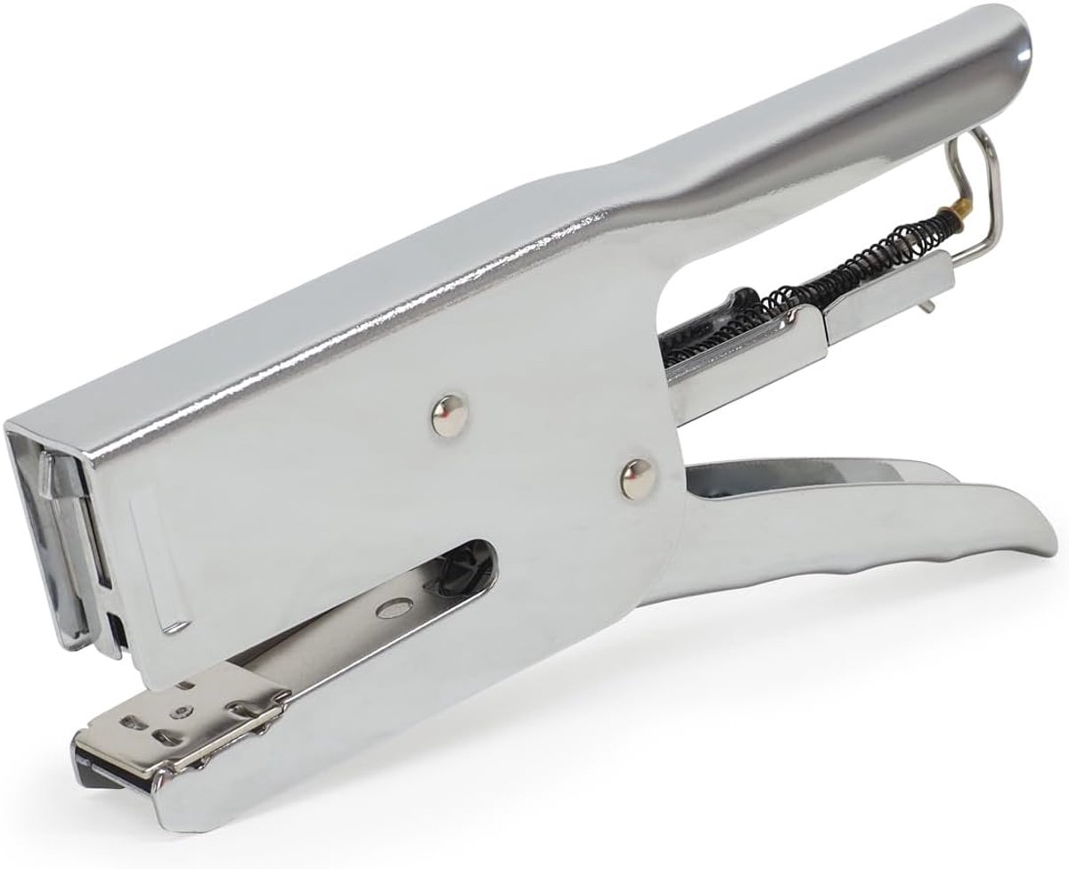 SnelShoppen - Compacte Metal Stapler voor 30 Bladen, 100% Metaal, Ergonomisch Ontwerp, Geschikt voor 24/6 en 26/6 Nietjes, Chrome-Plated