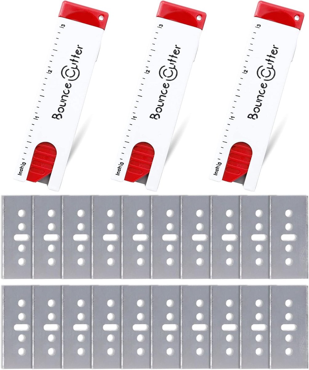 Thijox - Professionele Cuttermessen Set van 3 - Veiligheids-Cuttermessen met Automatische Terugtrekking - Incl. 20 Reservemesjes - Ideaal voor Kantoor