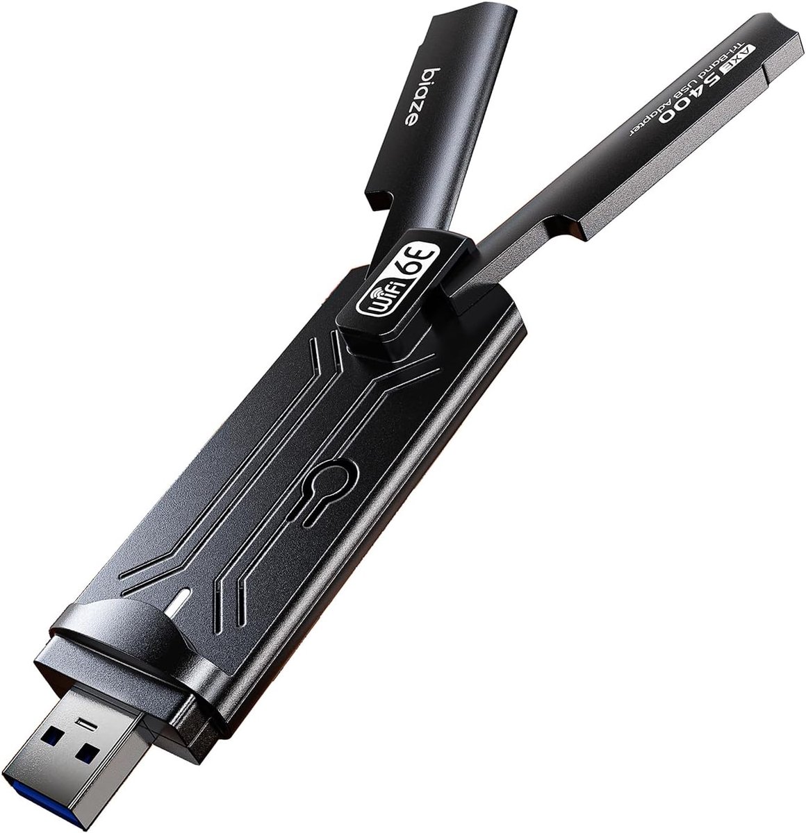 Thijox - Draadloze WiFi 6E-adapter 5400 Mbit/s USB 3.0 Dual-Band Gaming WiFi-adapter voor PC en Laptop, Plug-and-Play WiFi 6E-netwerkkaart met Externe
