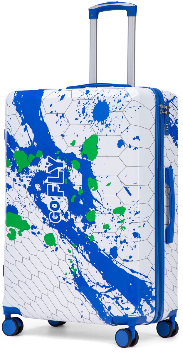 Reiskoffer 28 Inch - Hardcase Koffer - 360° Dubbele Wielen - Veilig Cijferslot - Grote Ruimbagage - Voor Lange Reizen - 76,5x50,5x29 cm - Blauw