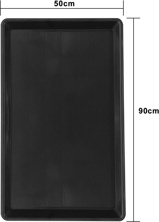 Zwarte hygiënische bak voor in de hondenbench, 90cm lang en 50cm breed.