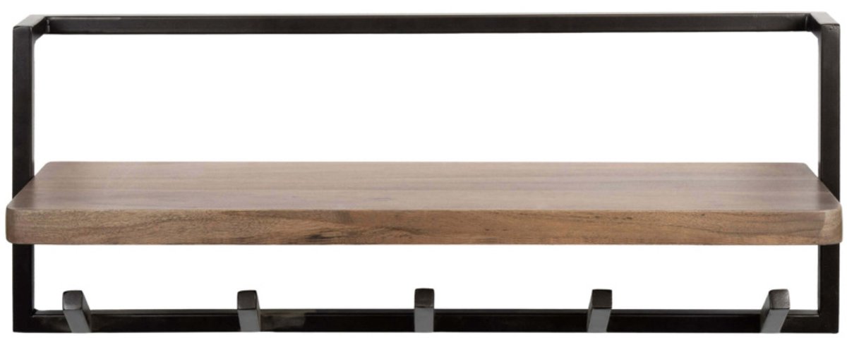 Kapstok Air Pure Brons Massief Acacia Bruin 6 Haken 85cm Hoedenplank