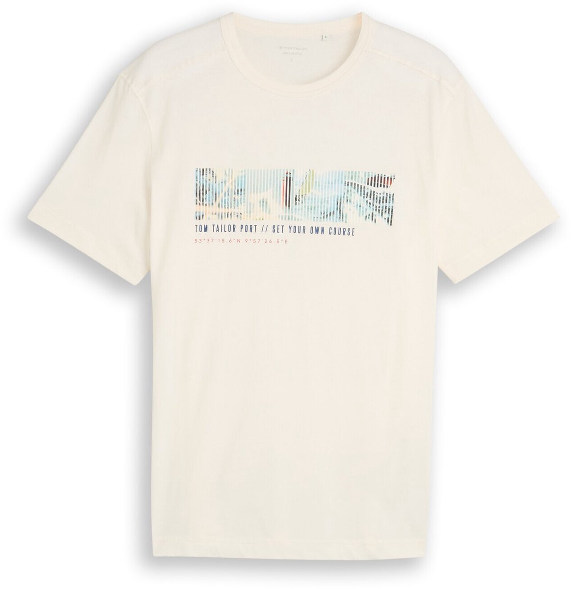 Tom Tailor - T-shirt met fotoprint - Maat XXL - Gardenia White