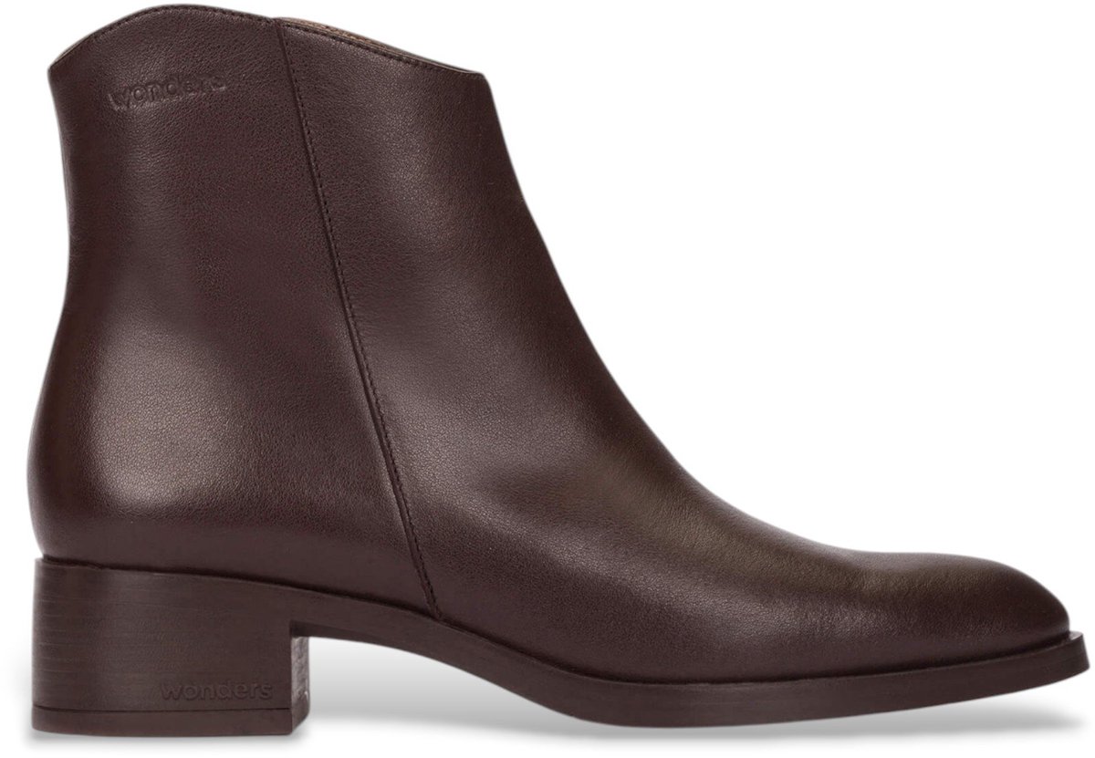 Wonders Bonjour bruin leren enkellaarsjes