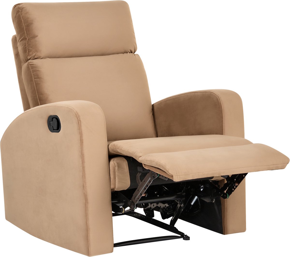 VERDAL - Relaxfauteuil handmatig - Lichtbruin - Fluweel