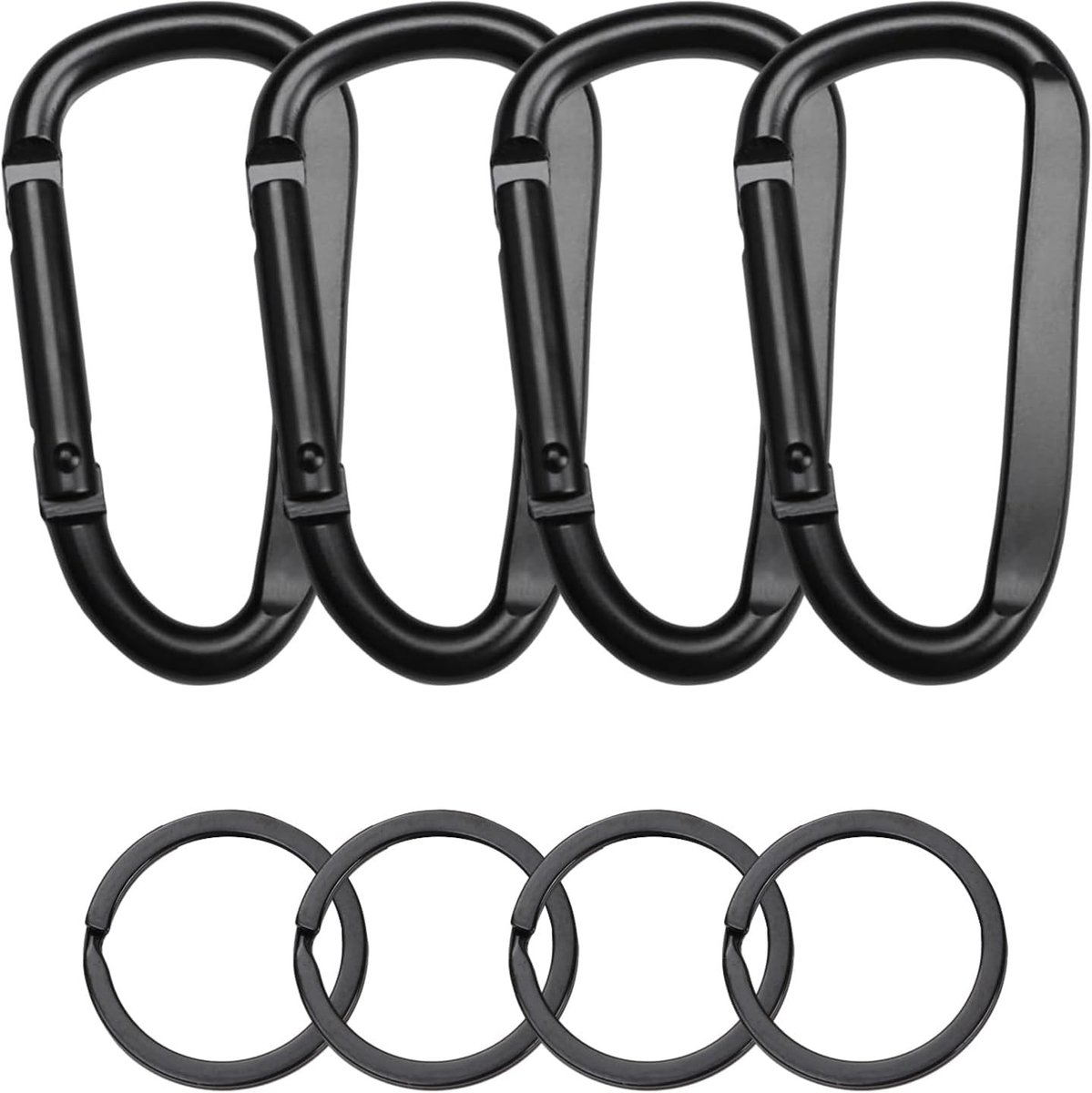 Set van 4 Aluminium Carabiners D-Clip Haakjes voor Camping, Hammocks en Outdoor Activiteiten