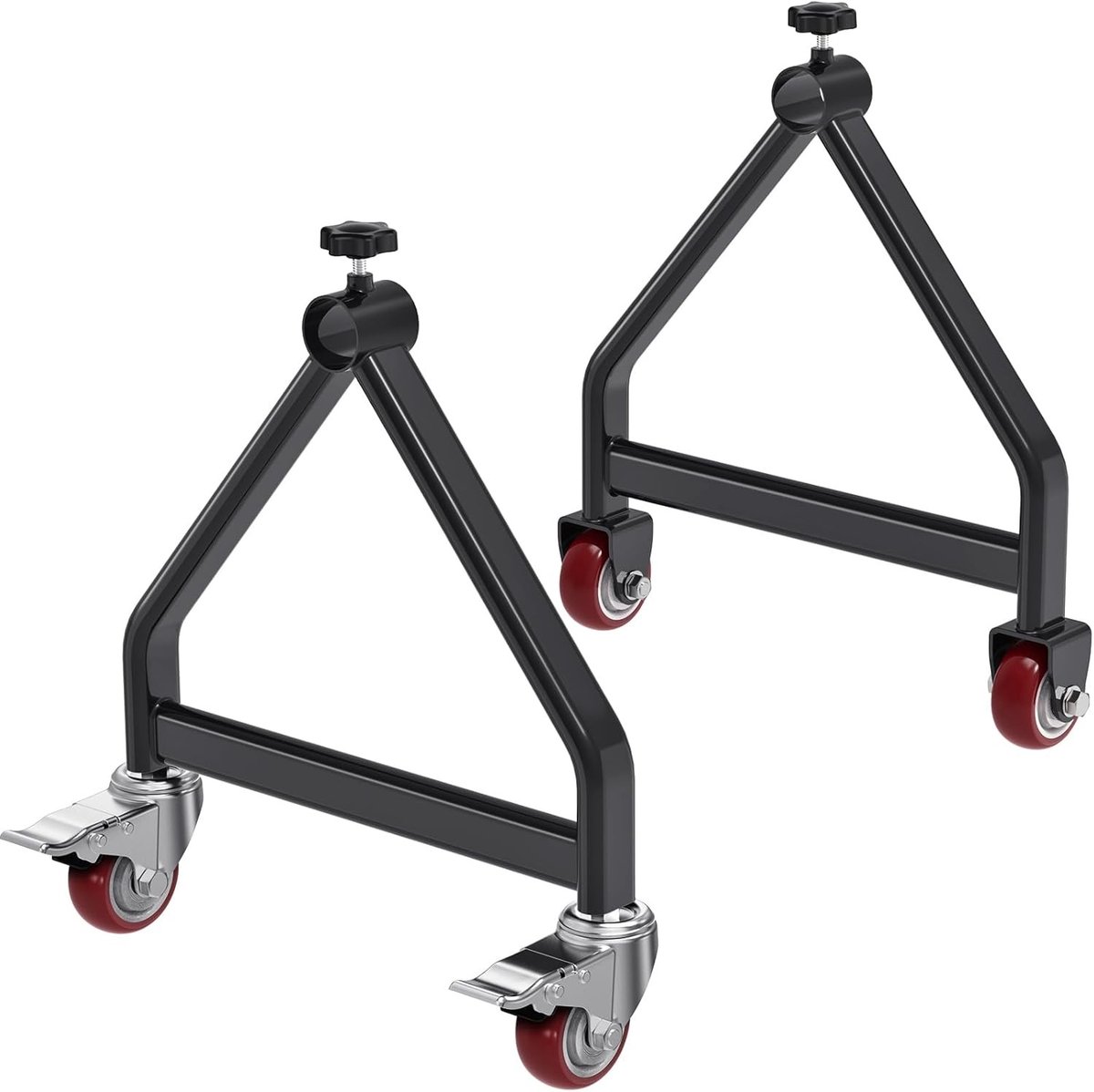Draagbare kabelhouder met zwenkwielen en rem, stalen draadrek voor 28 inch spoelen, 220 lbs capaciteit, ideaal voor kabelopslag en organisatie
